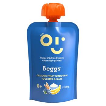 BEGGS Smoothie s ovocím jogurtom a ovsenými vločkami 6m+ BIO 120 g