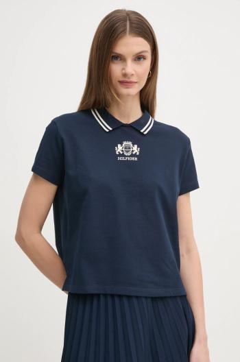 Tričko Tommy Hilfiger dámske, tmavomodrá farba, WW0WW43929