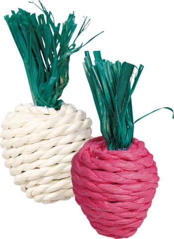 TRIXIE Set of straw toys sada slamených reďkoviek pre hlodavce 8cm, 2ks