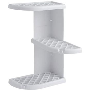 GEDY OSCAR rohová polička do sprchy 230 × 375 × 230 mm, ABS plast, biela (8579)