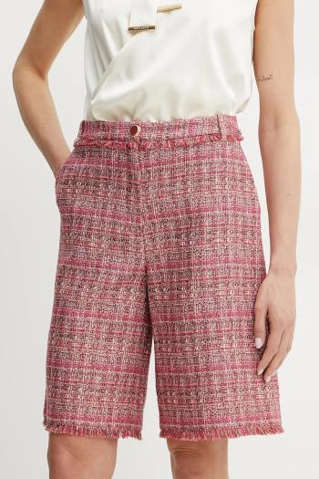 Šortky Marciano Guess CLAUDIA dámske, ružová farba, vzorované, vysoký pás, 5GGD33 7302A