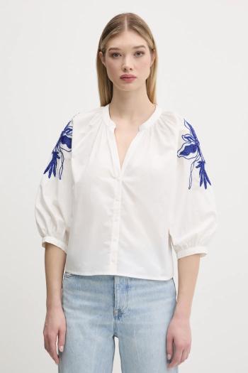 Bavlnená košeľa Desigual CRATOS dámske, biela farba, regular, 25SWBW03