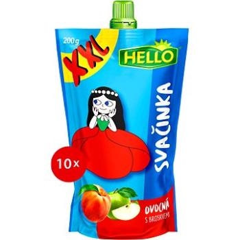 HELLO XXL ovocná kapsička s broskyňami 10× 200 g (8590014639454)