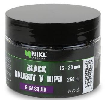 Nikl pelety v dipu black halibut-15+20 mm 250 g giga squid