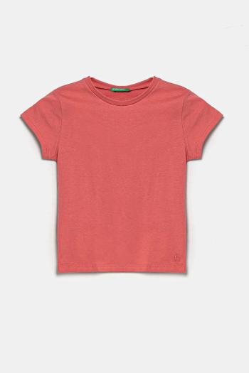 Detské bavlnené tričko United Colors of Benetton ružová farba, 3I1XG106Y