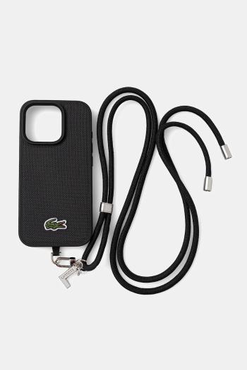 Puzdro na mobil Lacoste iPhone 16 Pro čierna farba, LCHMBCP16LPVCK