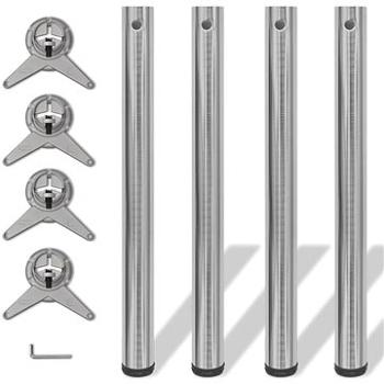 4 stolové nohy s nastaviteľnou výškou, brúsený nikel, 710 mm