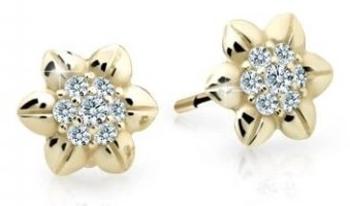 Cutie Jewellery Krásne detské náušnice zo žltého zlata C2202-30-X-1 biela