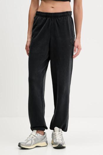 Bavlnené tepláky Tommy Jeans čierna farba, s potlačou, DW0DW21702