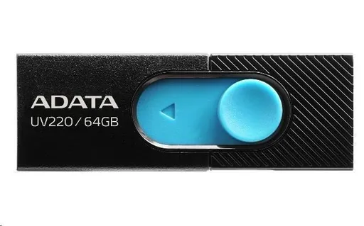 ADATA Flash Disk 64GB UV220, USB 2.0 Dash Drive, čierna / modrá
