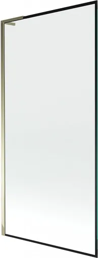 MEXEN/S - Next L vaňová zástena FIX 90 x 150, čierna vzor, zlatá 895-090-000-03-70-50