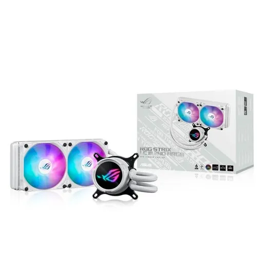 ASUS vodný chladič CPU AIO ROG STRIX LC III 240 ARGB WHITE, 2x120mm, LGA1851, AM5