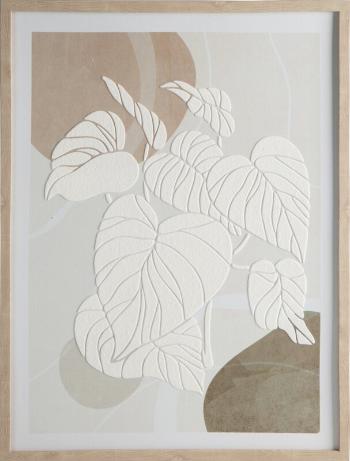 ArtFir Obraz LISTY 602 | biela/béžová 45 x 60 cm