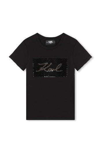 Detské tričko Karl Lagerfeld čierna farba, Z30210