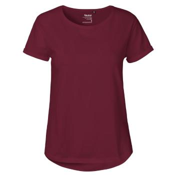 Neutral Dámske tričko s ohrnutými rukávmi z organickej Fairtrade bavlny - Bordeaux | XL