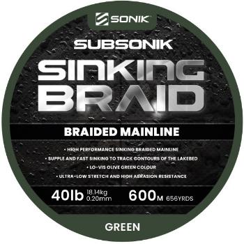 Sonik šnúra subsonik sinking braid green 0,20 mm 18,14 kg - 600 m