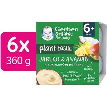 GERBER Organic 100 % rastlinný dezert jablko a ananás s kokosovým mliekom 6× (4× 90 g) (8445290556769)