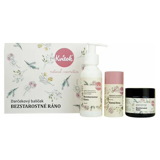 KVITOK Bezstarostné ráno Telový krém 60 ml + Sprchový gél 100 ml + Dezodorant 42 g