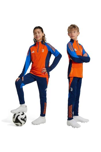 Detské tepláky adidas Performance JUVE TR PNTY tmavomodrá farba, vzorované, IS5818