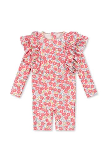Jednodielne detské plavky Konges Sløjd MANUCA FRILL ONESIE GRS ružová farba, KS103262