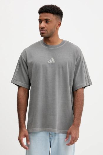 Bavlnené tričko adidas All SZN pánske, šedá farba, jednofarebné, JN0611