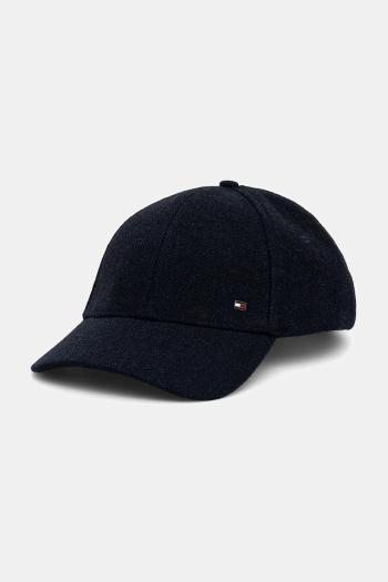 Čiapka s vlnenou podšívkou Tommy Hilfiger tmavomodrá farba, AM0AM13784