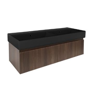 Kúpeľňová skrinka s umývadlom SAT Evolution 118x30x44,8 cm matný orech SATEVO120NAU2B