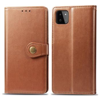 LEATHER BUCKLE Peňaženkový obal Samsung Galaxy A22 / M22 hnedý