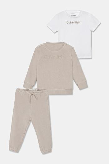 Tepláková súprava pre bábätká Calvin Klein Jeans béžová farba, IN0IN00275