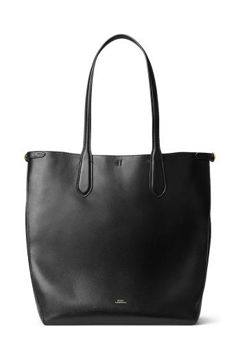 Kožená kabelka Polo Ralph Lauren čierna farba, 428962757