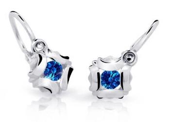 Cutie Jewellery Slušivé detské náušnice z bieleho zlata C2216-10-X-2 modrá