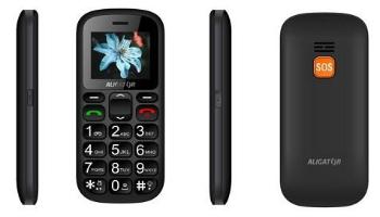 Aligator A321 Senior Dual SIM, šedá-čierna + nabíjací stojan