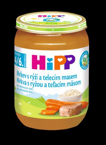 HIPP BIO Mrkva s ryžou a teľacím mäsom 190 g