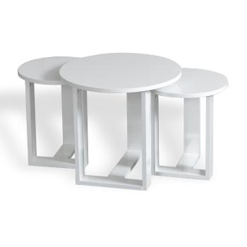 Skladací stôl Mira White, 3 ks