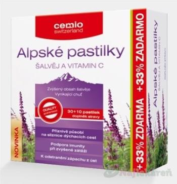 Cemio Alpské pastilky Šalvia a Vitamín C 40 pastilek