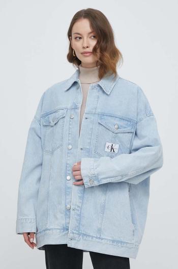 Rifľová bunda Calvin Klein Jeans dámska, prechodná, oversize, J20J222791