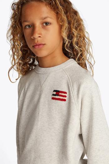 Detská mikina Tommy Hilfiger biela farba, s potlačou, KB0KB09571