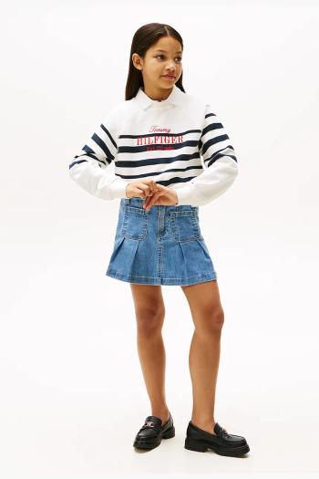 Dievčenská bavlnená sukňa Tommy Hilfiger mini, rovný strih, KG0KG08430