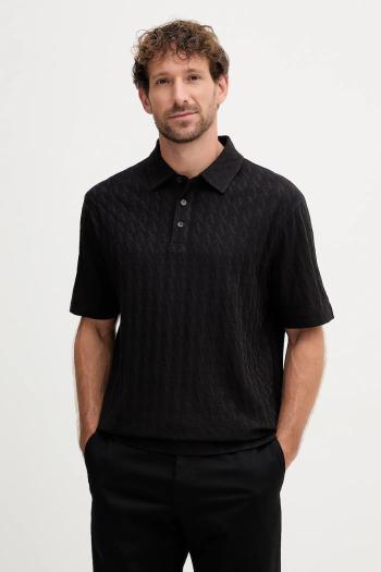 Bavlnené polo tričko Armani Exchange čierna farba, jednofarebné, XM001292 AF10337