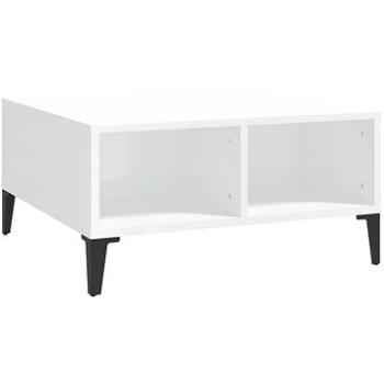 SHUMEE Konferenčný stolík biely vysoký lesk 60 × 60 × 30 cm drevotrieska, 805992