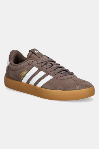 Nubukové tenisky adidas Vl Court hnedá farba, JP7536