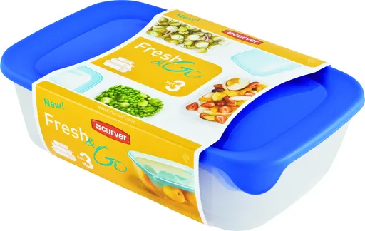 CURVER - Dóza 3ks SET FRESH&GO 2L, 1L, 0,5L, rôzne farby