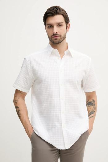 Bavlnená košeľa BOSS pánske, biela farba, regular, s klasickým golierom, 50540267