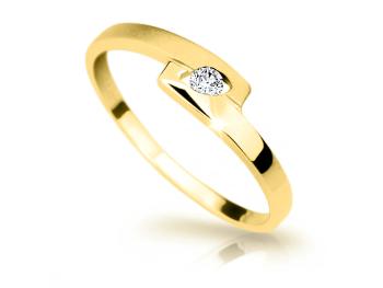 Cutie Diamonds Elegantný prsteň zo žltého zlata s briliantom DZ6725-1284-00-X-1 60 mm
