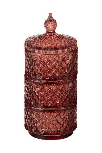 Nádoba s vekom J-Line 8,5 x 8,5 x 20 cm oranžová farba