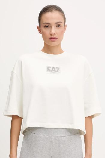 Tričko EA7 Emporio Armani dámske, béžová farba, AF12473.7W000177