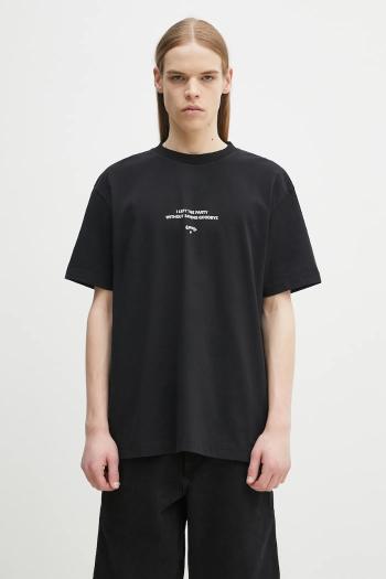 Bavlnené tričko Marcelo Burlon Goodbye Quote Basic T-Shirt Black White pánske, čierna farba, s potlačou, CMAA056S25JER0071001