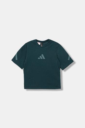 Detské tričko adidas zelená farba, s potlačou, JW2432