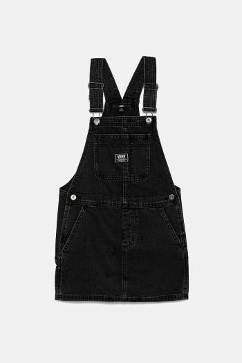 Dievčenské rifľové šaty Vans GROUNDWORK SKIRTALL šedá farba, mini, rovný strih, VN000MDVEMQ1