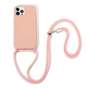 LANYARD Ochranný kryt so šnúrkou Apple iPhone 13 Pro Max ružový